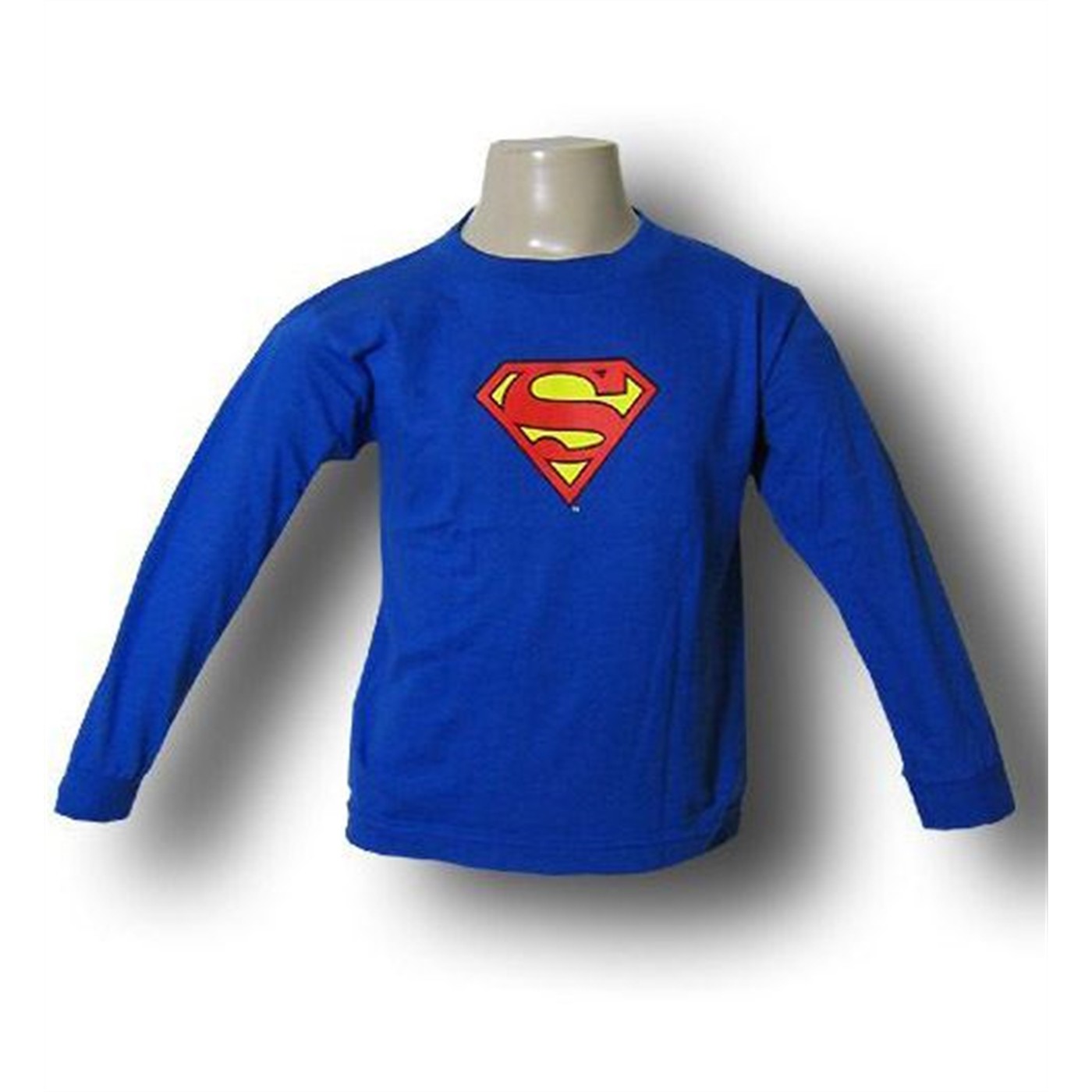 Superman Symbol Kids Blue Long Sleeve T-Shirt