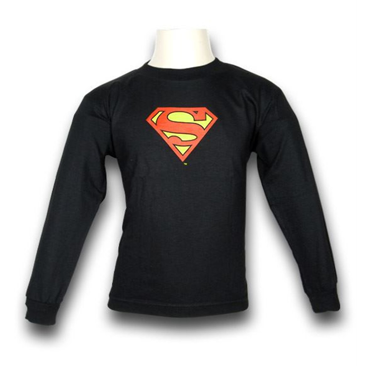 Superman Kids Symbol Black Long Sleeve T-Shirt