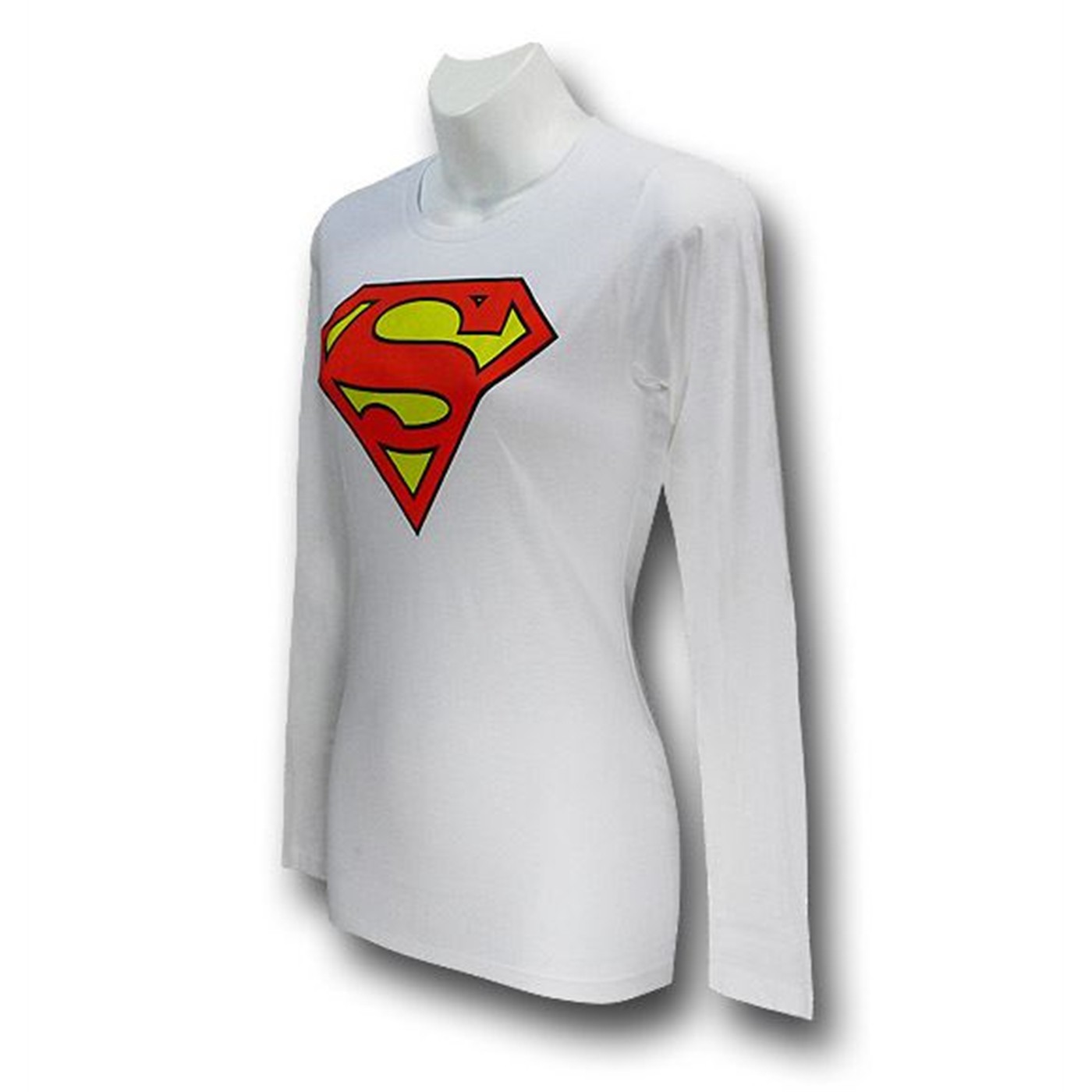 Superman Symbol Women's White Long Sleeve T-Shirt