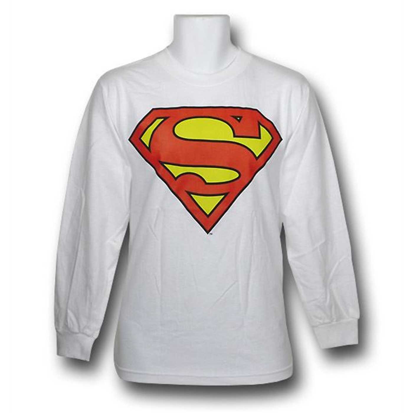 Superman Symbol White Long Sleeve T-Shirt
