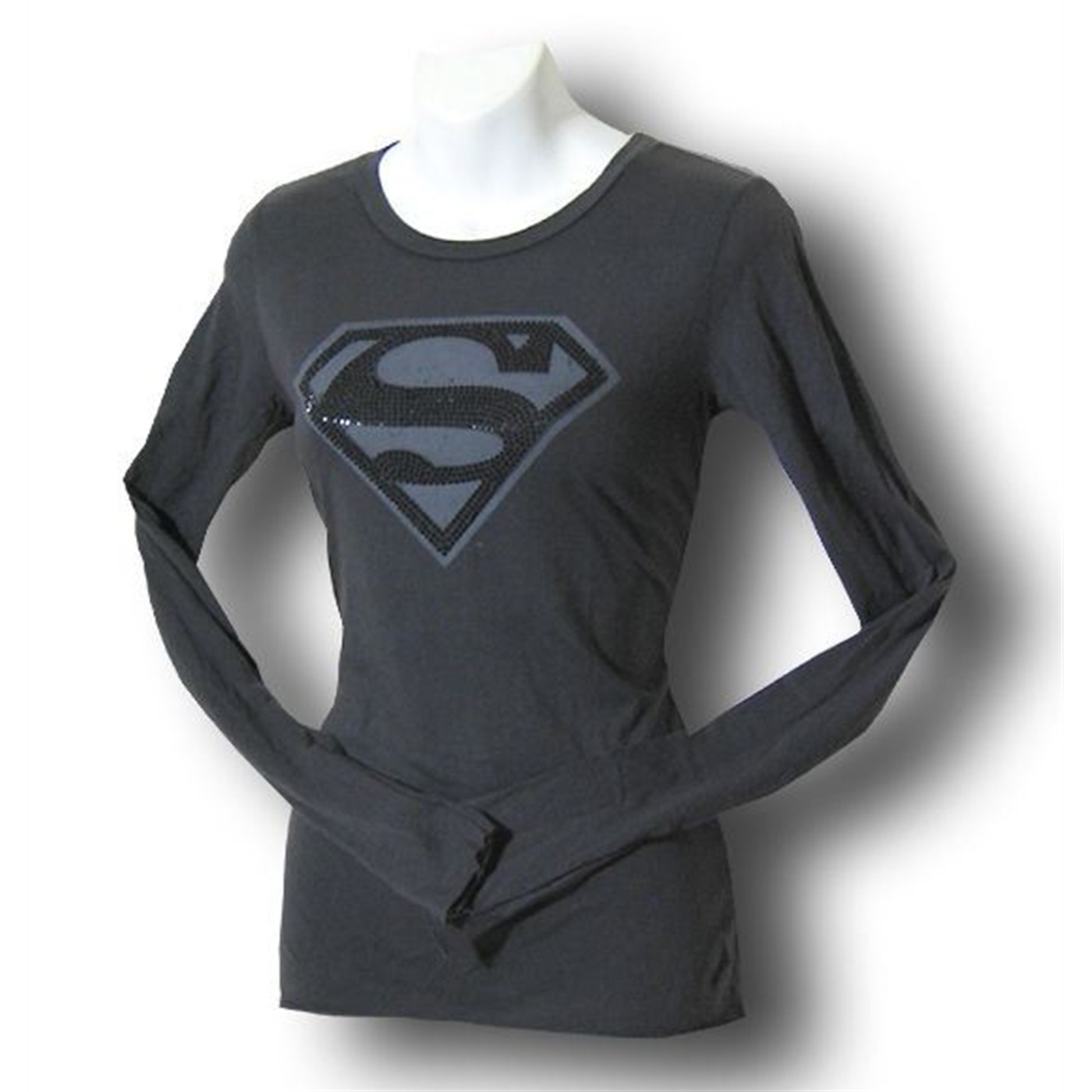 Supergirl Swarovski Crystal T-Shirt Long Sleeve