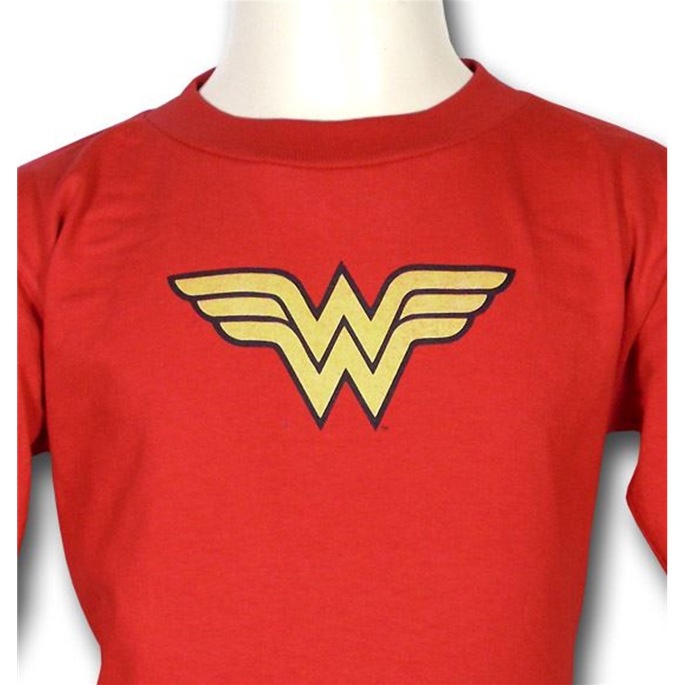 Wonder Woman Kids Symbol Red Long Sleeve T-Shirt