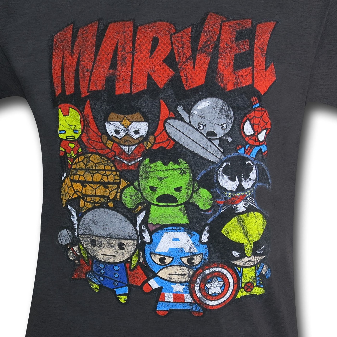 Marvel Kawaii Group on Grey T-Shirt