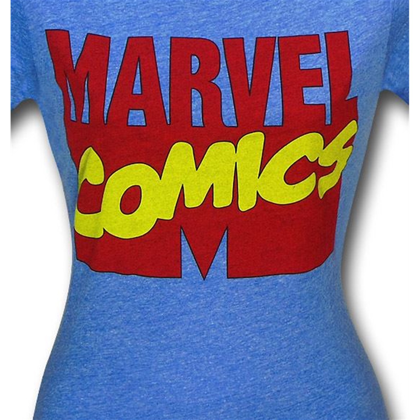Marvel Comics Logo on Blue Women's T-Shirt