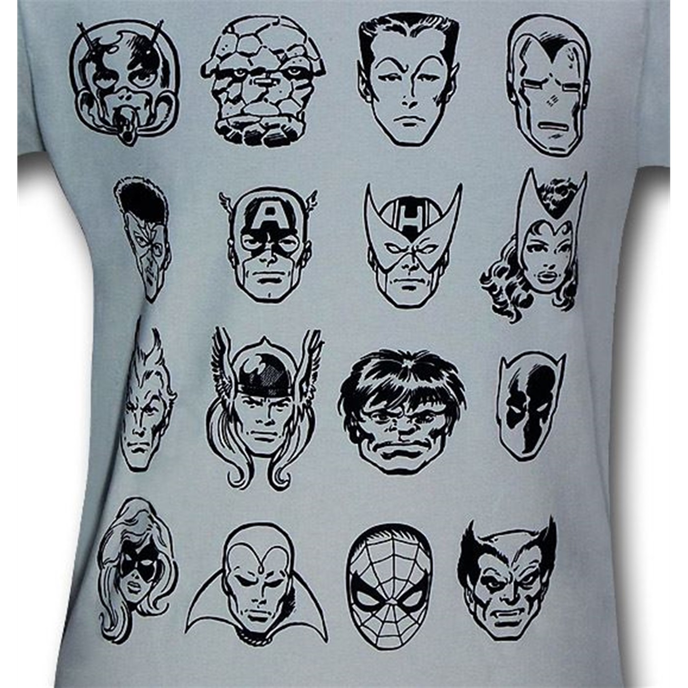 Marvel Head Sketch Line Up 30 Single T-Shirt
