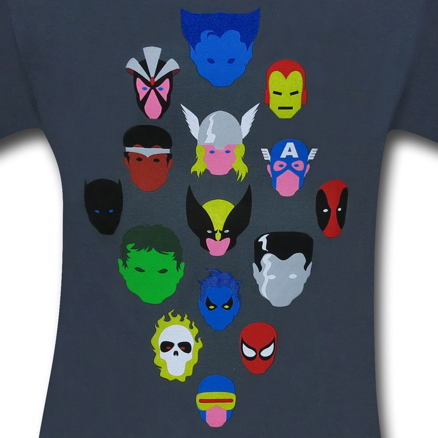 Marvel Character Heads Charcoal T-Shirt