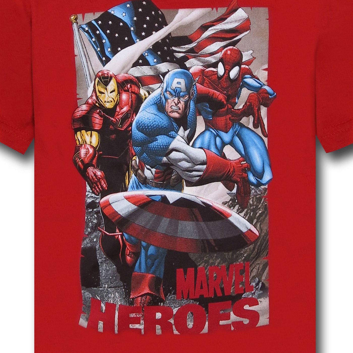 Marvel Heroes Hero Group Red Kids T-Shirt
