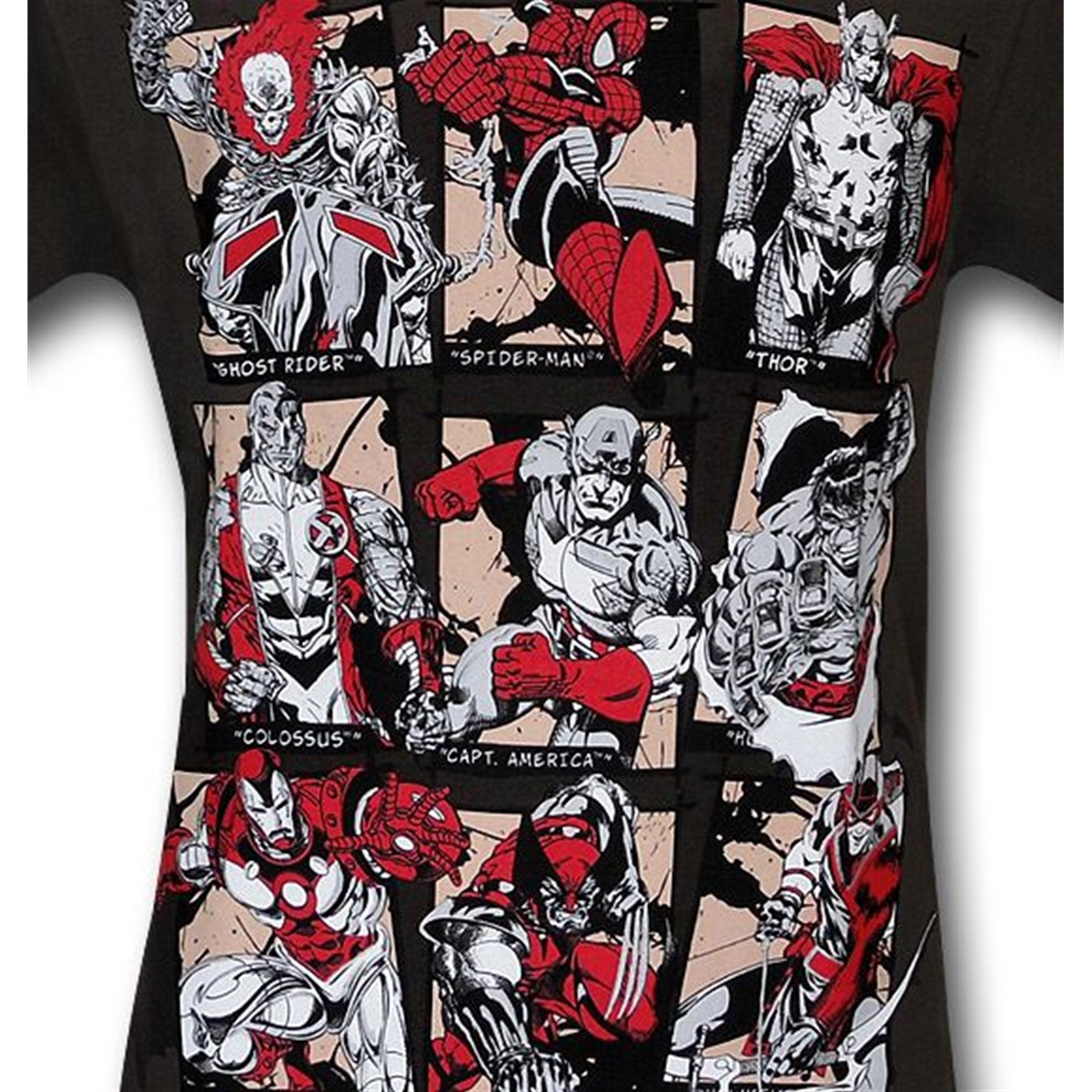 Marvel Heroes Red Sketch T-Shirt