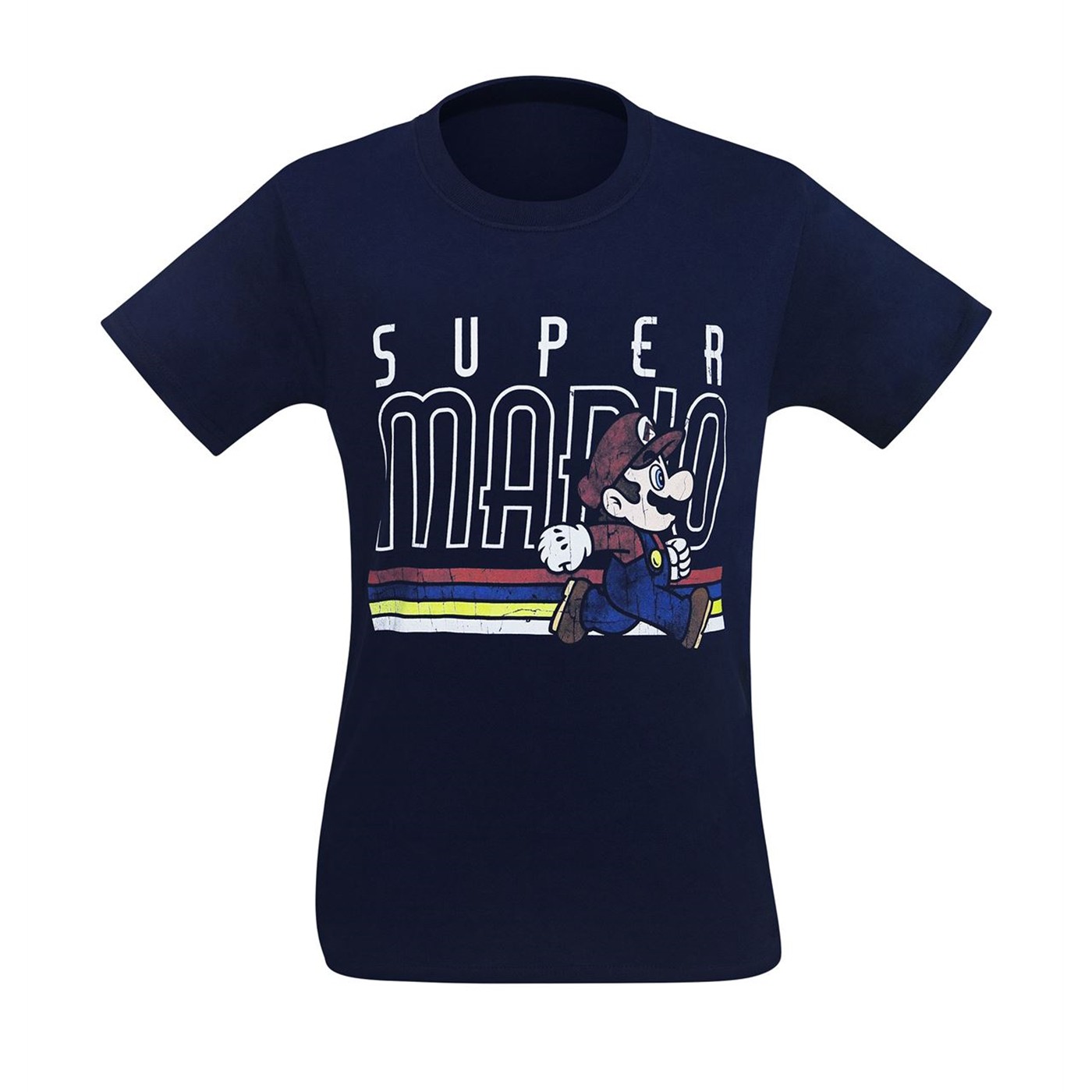 Super Mario Distressed Navy Men's T-Shirt