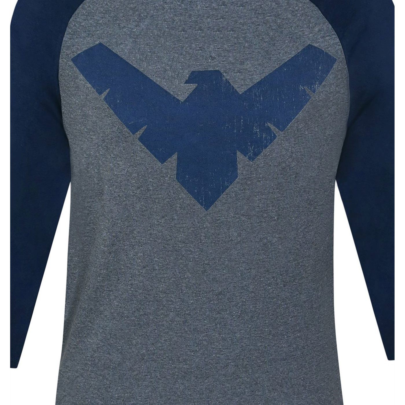 Nightwing Distressed Symbol Baseball T-Shirt