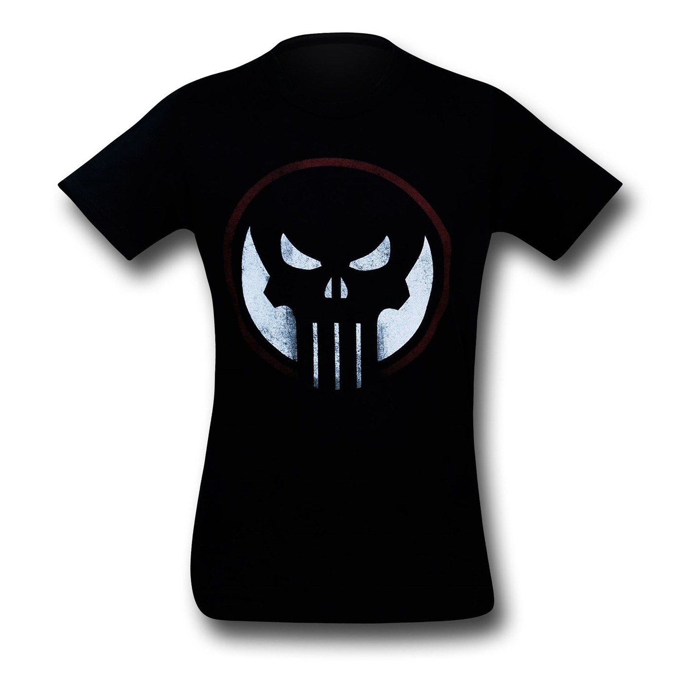 Punisher Red Circle Symbol Black 30 Single T-Shirt