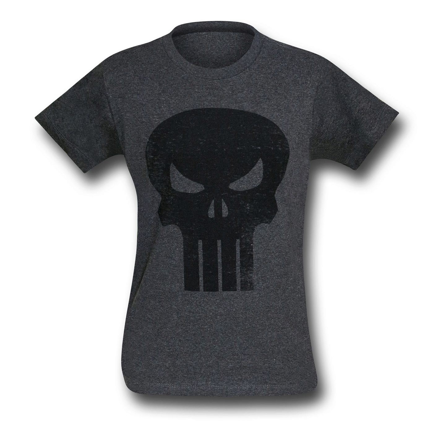 Punisher Symbol Heather Charcoal Burnout T-Shirt