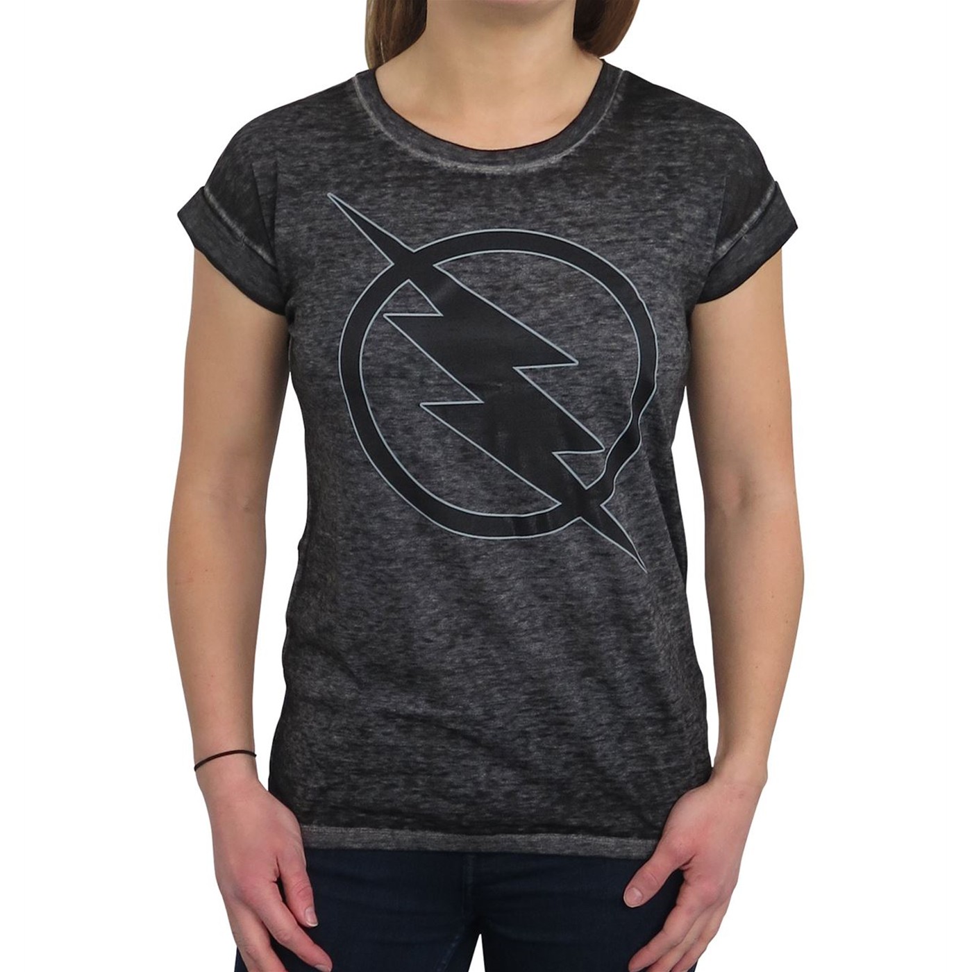 Reverse Flash Logo Women's Rolled Sleeve T-Shirt