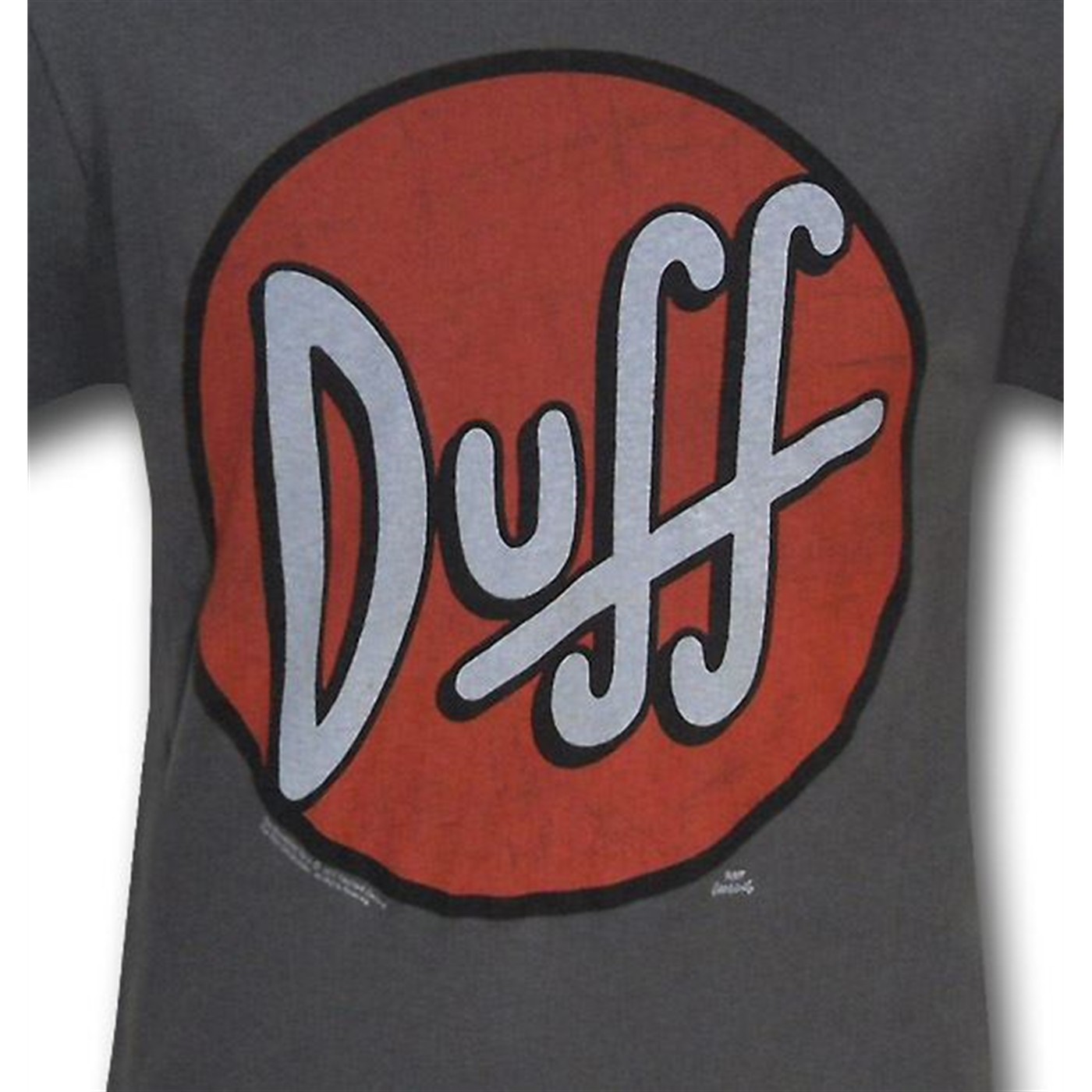 Simpsons Distressed Duff Circle Gray T-Shirt