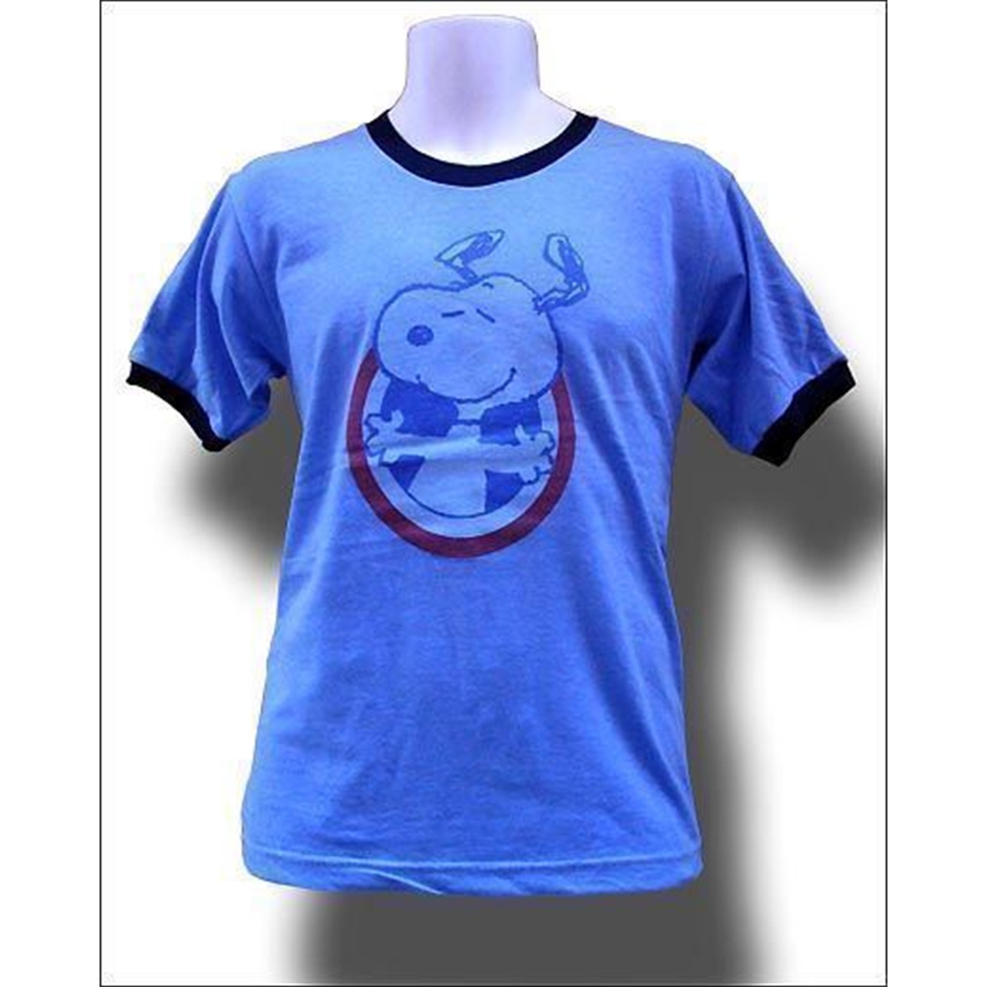 Snoopy Circle Heather Blue Ringer