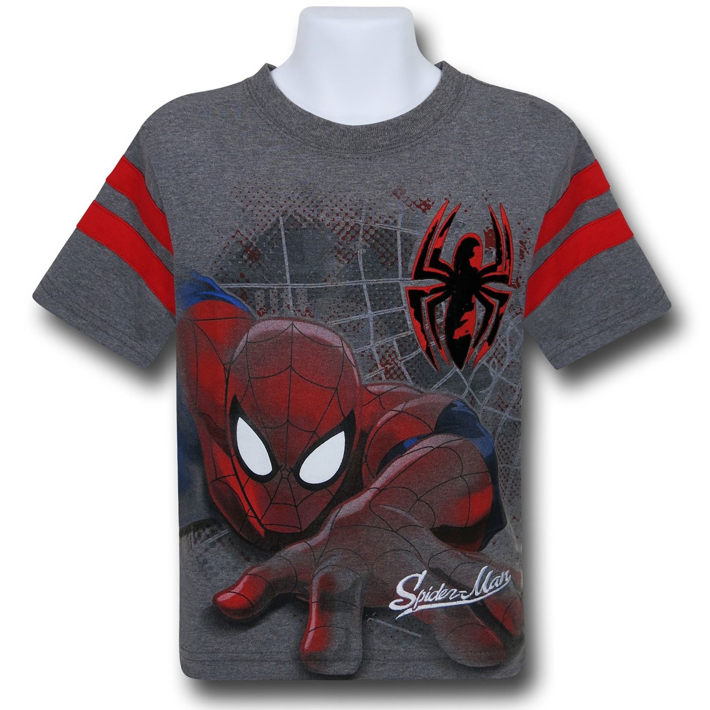 Spiderman Crawling Flocked Puff Kids T-Shirt