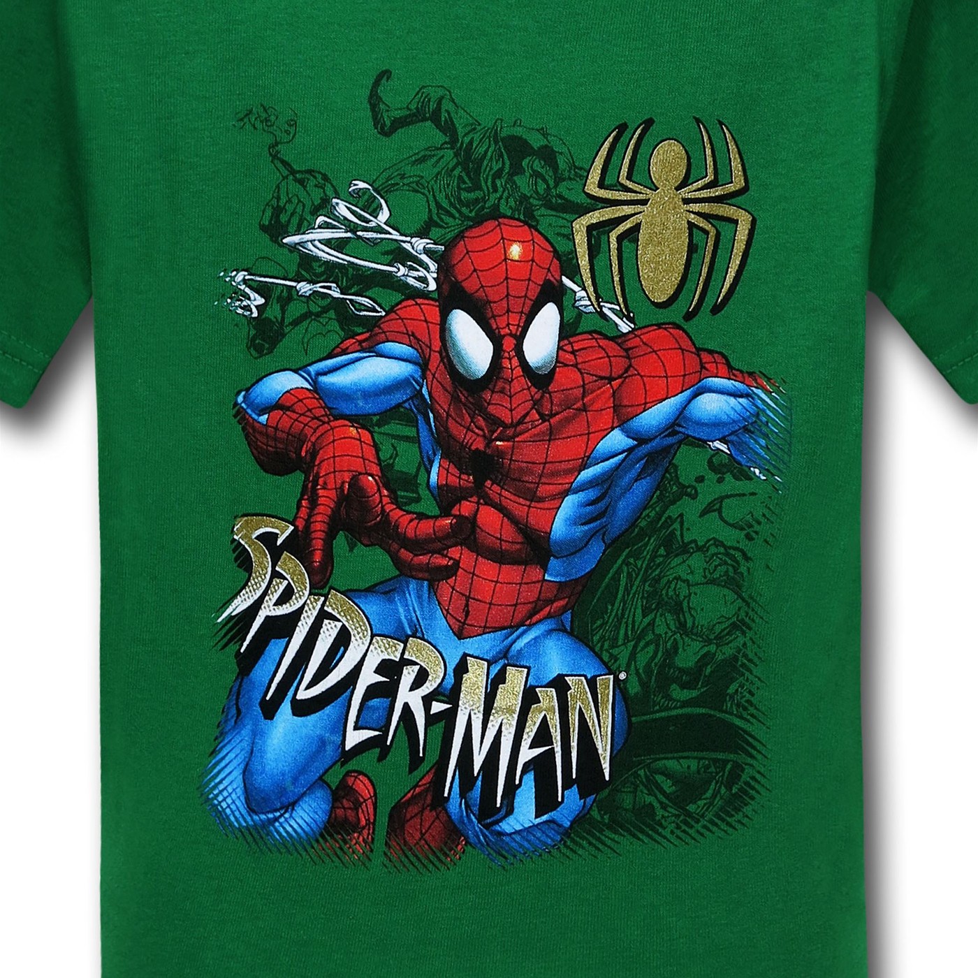 Spiderman Foe Escape Green Kids T-Shirt
