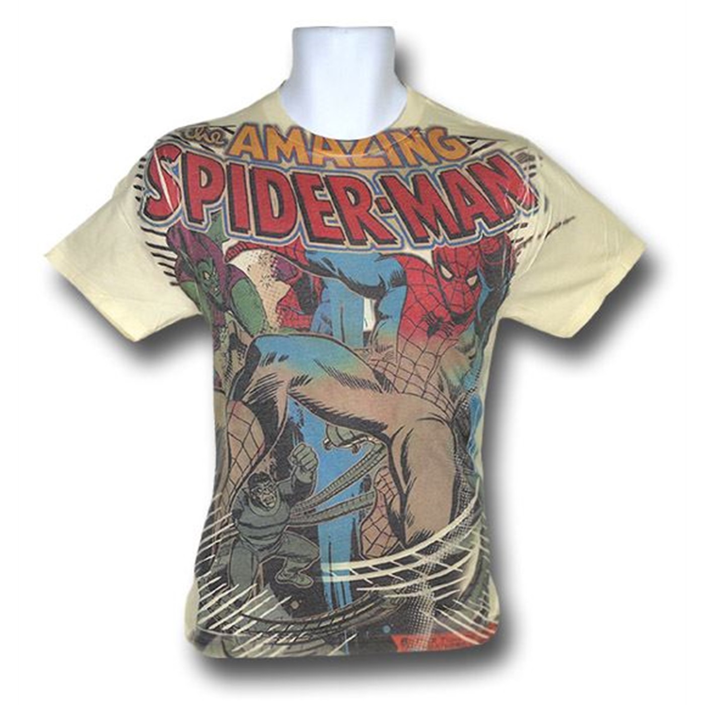 Spiderman Goblin Dr Ock Cream Sublimated T-Shirt