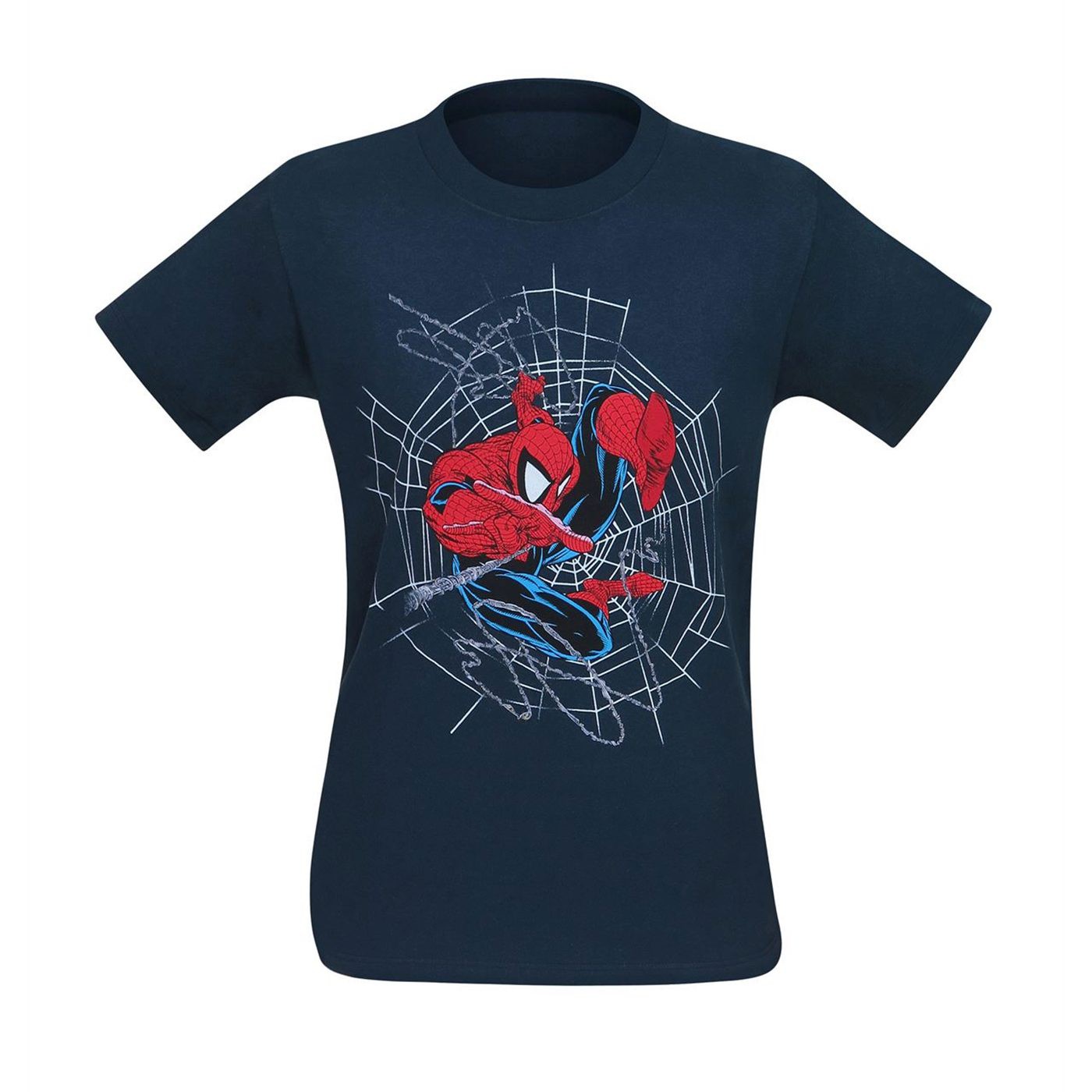 Spiderman Webbed Image and Bio Men's T-Shirt