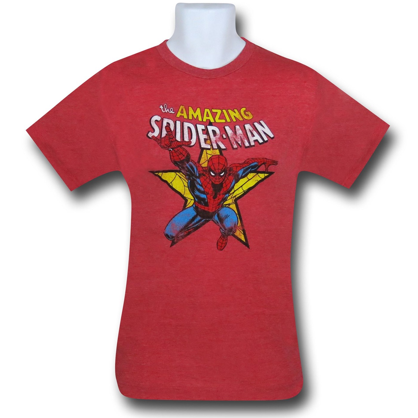Spider-Man Red Heather Star (30 Single) T-Shirt
