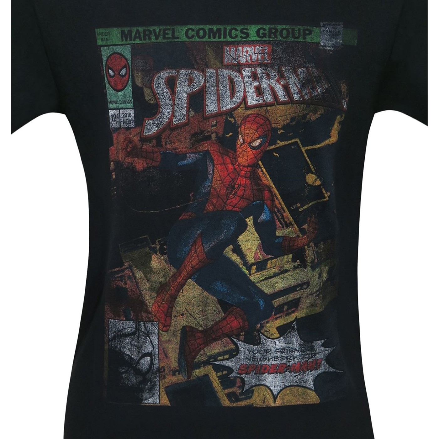 Spider-Man Distressed Cover Men's T-Shirt