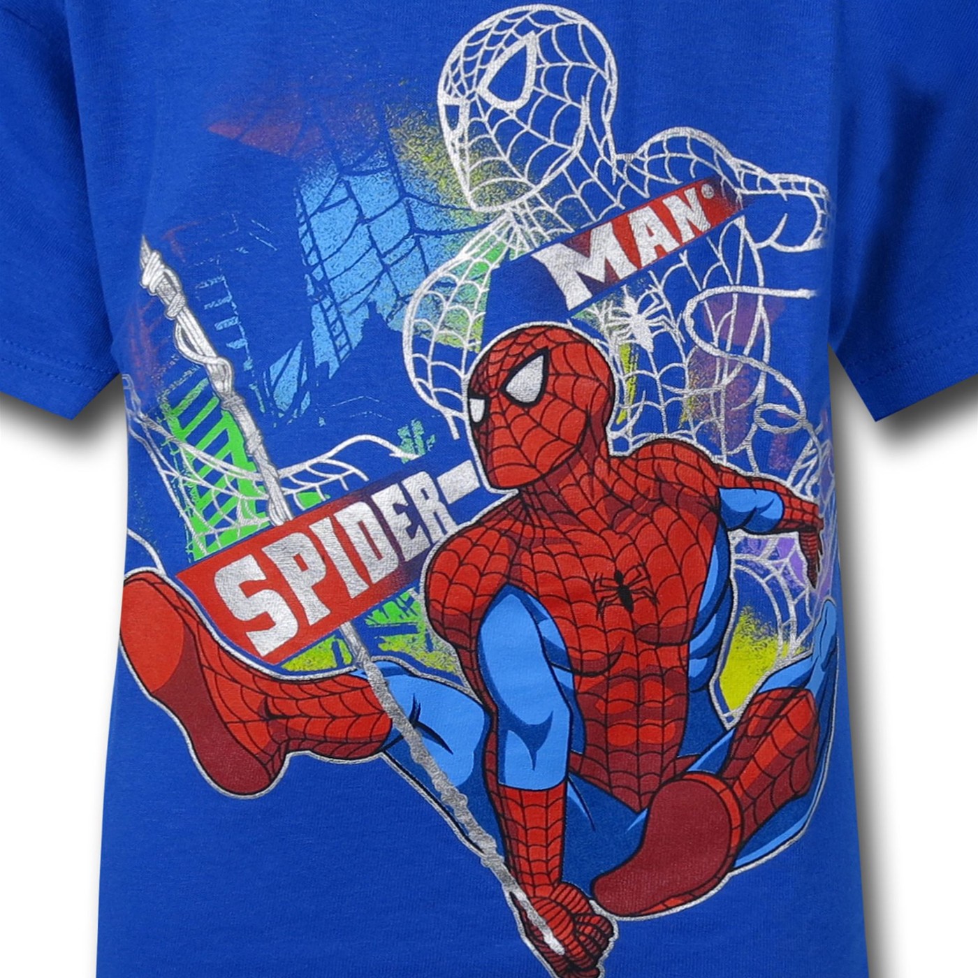 Spiderman Silver Silhouette Juvenile T-Shirt