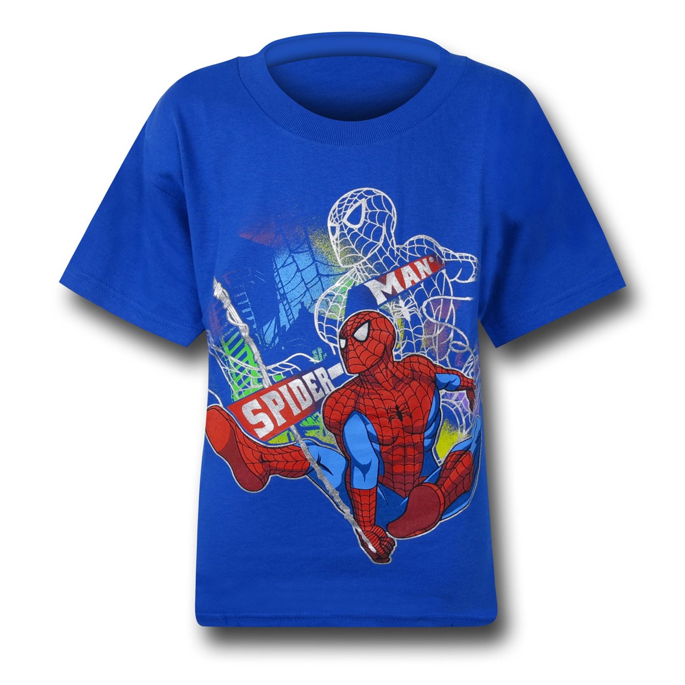 Spiderman Silver Silhouette Juvenile T-Shirt