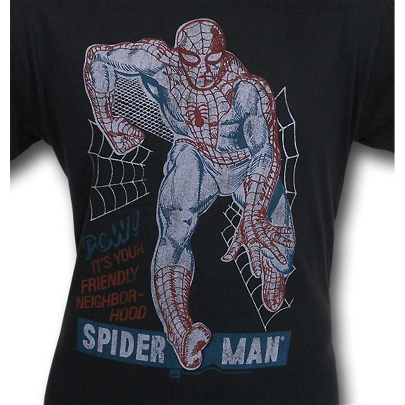 Spiderman Pursuit Junk Food Black Wash T-Shirt