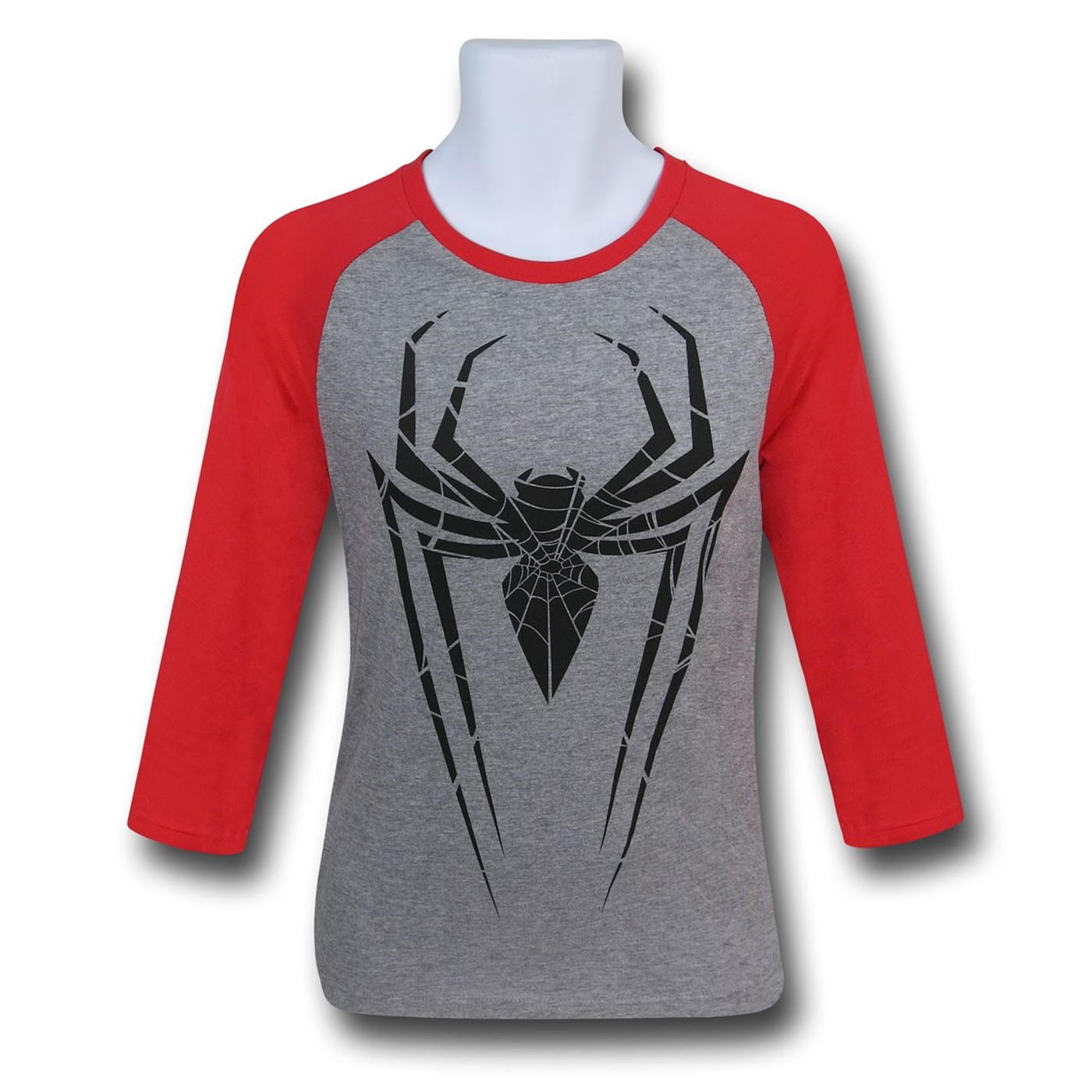 Spiderman Symbol Heather Grey Men's Baseball T-Shirt