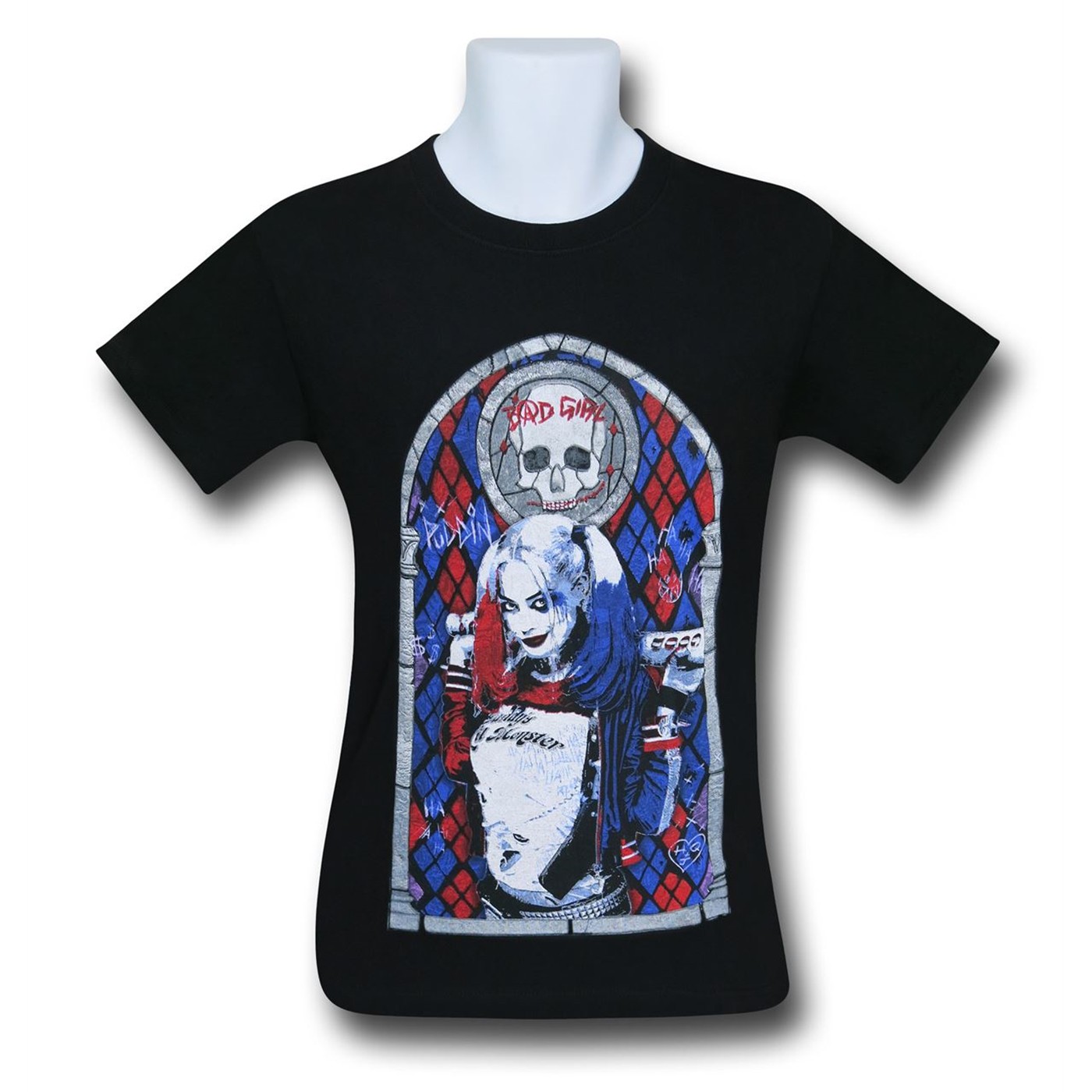 Suicide Squad Harley Quinn Stained Glass Men's T-Shirt