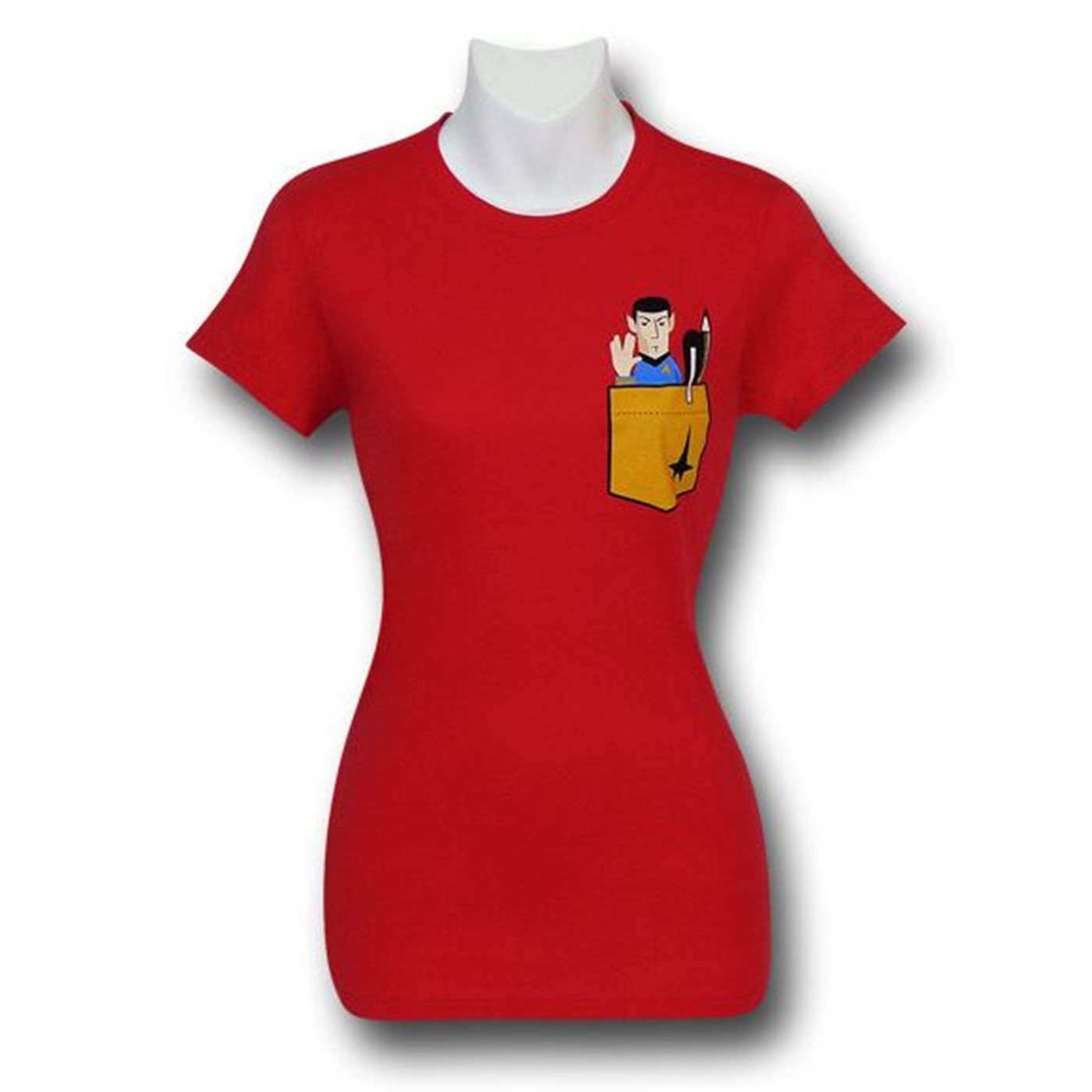 Star Trek Spock Pocket Red Women's T-Shirt