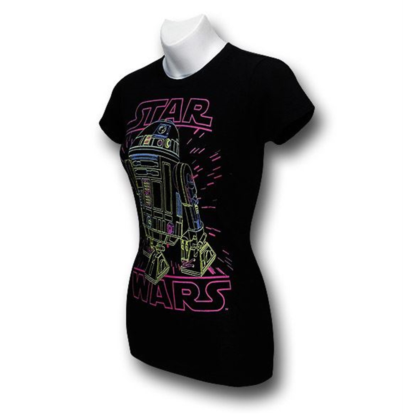 Star Wars Neon R2-D2 Junior Womens T-Shirt
