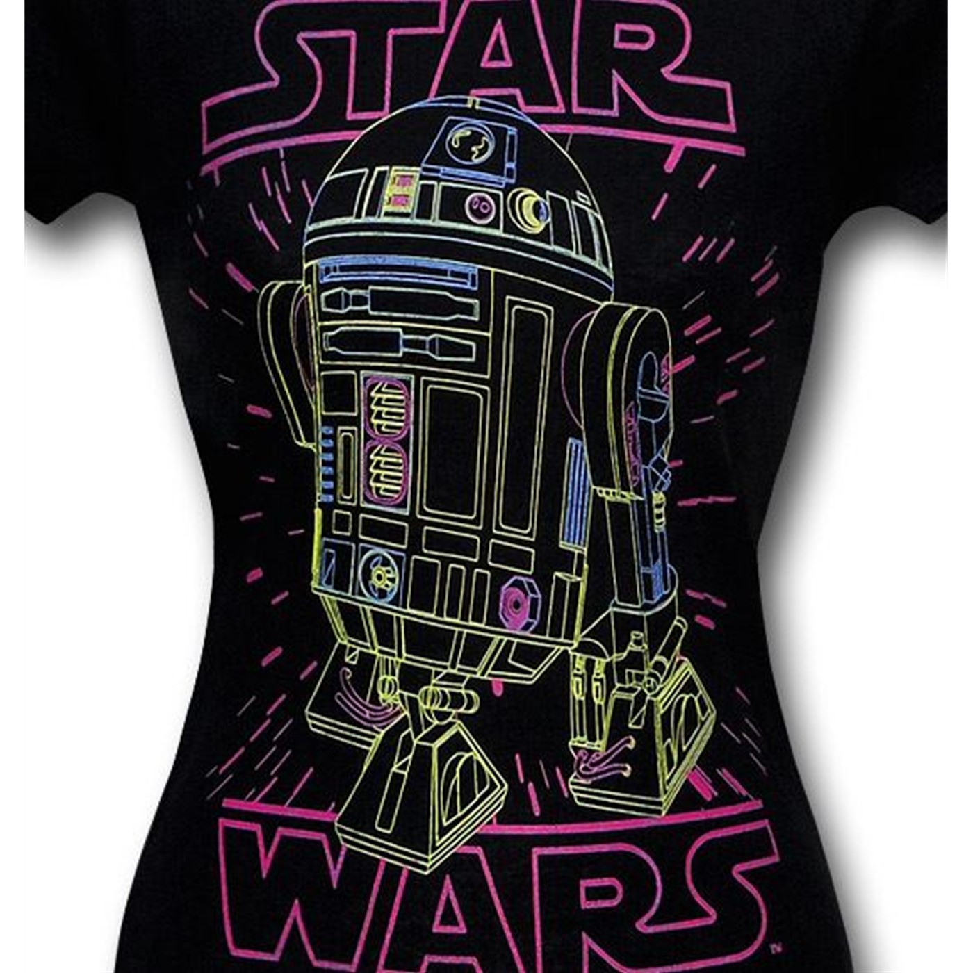 Star Wars Neon R2-D2 Junior Womens T-Shirt