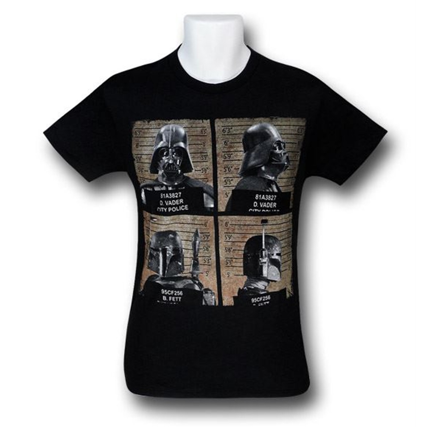 Star Wars Vader and Fett Mug Shots T-Shirt