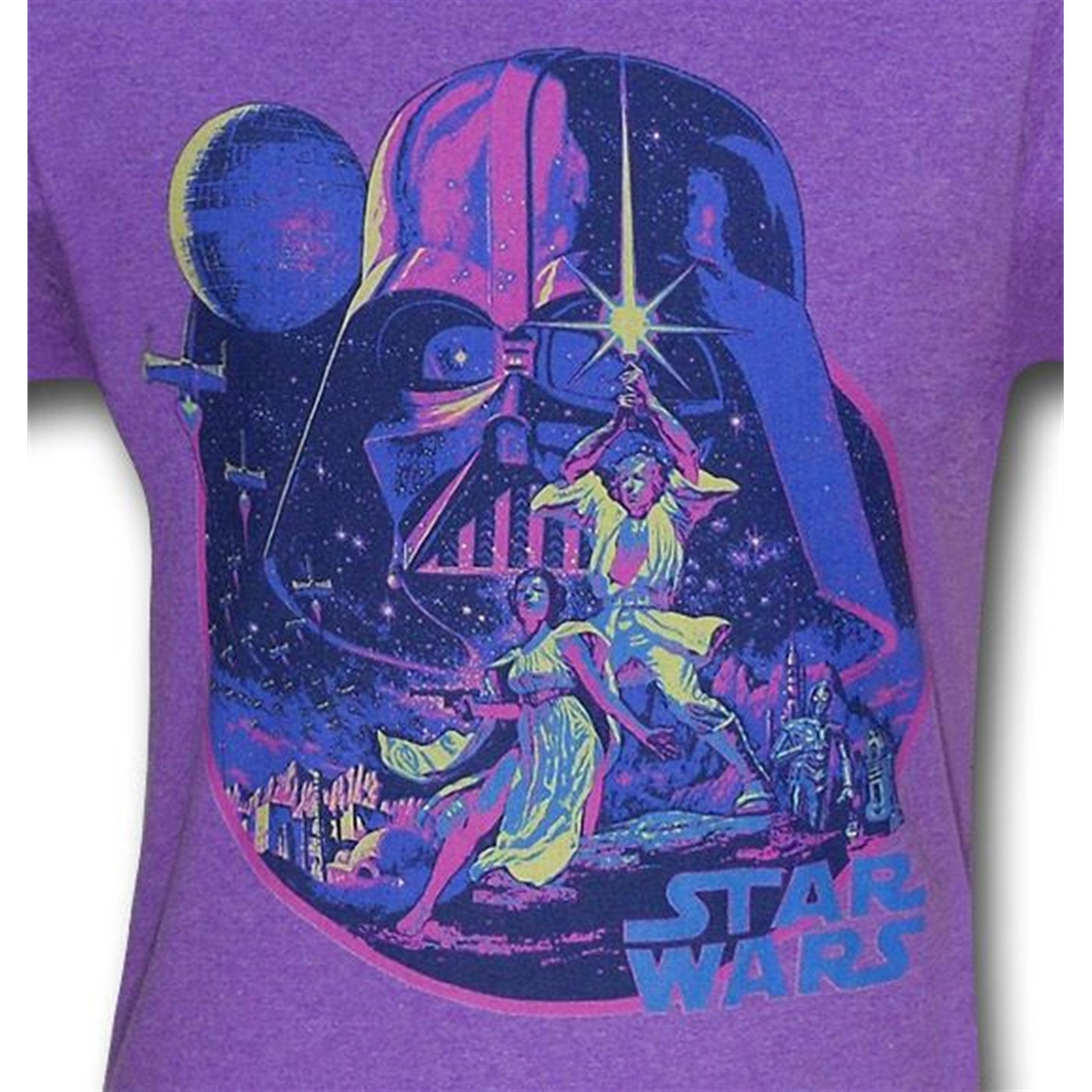 Star Wars Purple Neon Poster T-Shirt