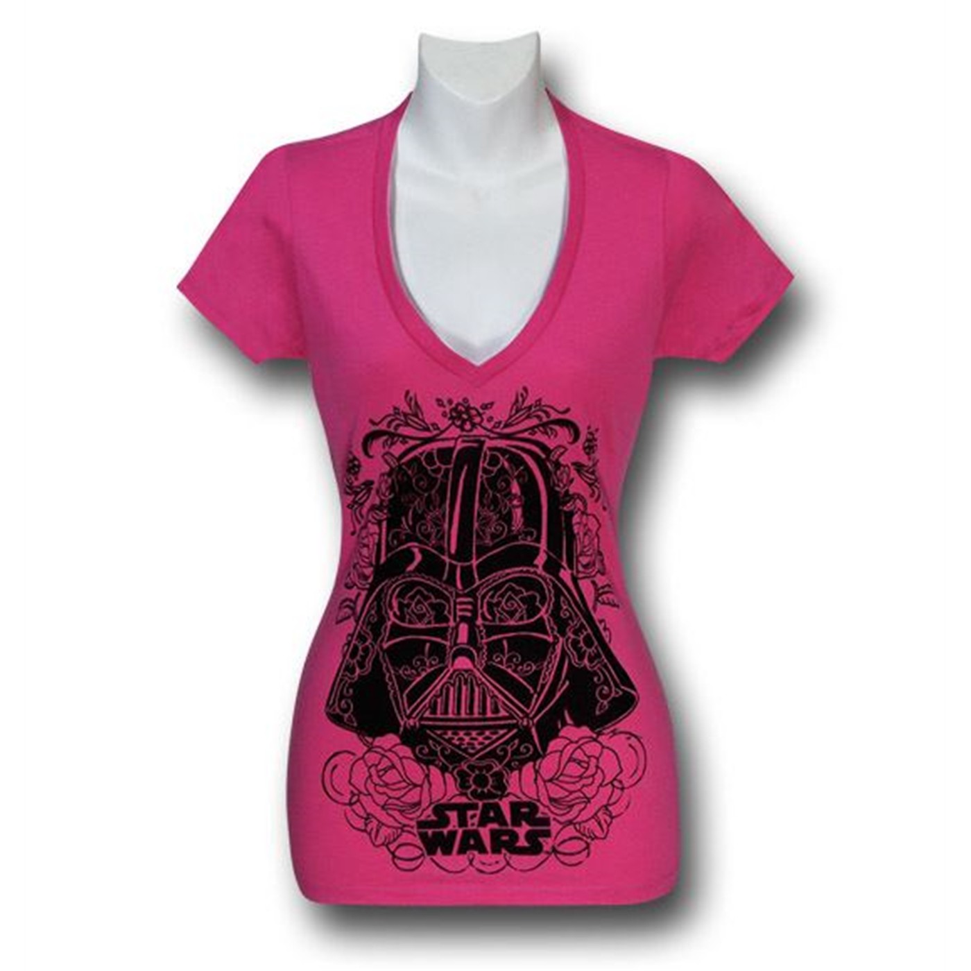 Star Wars Vader Helmet Pink Juniors T-Shirt