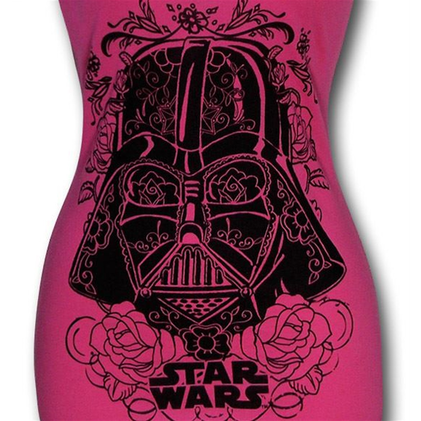 Star Wars Vader Helmet Pink Juniors T-Shirt