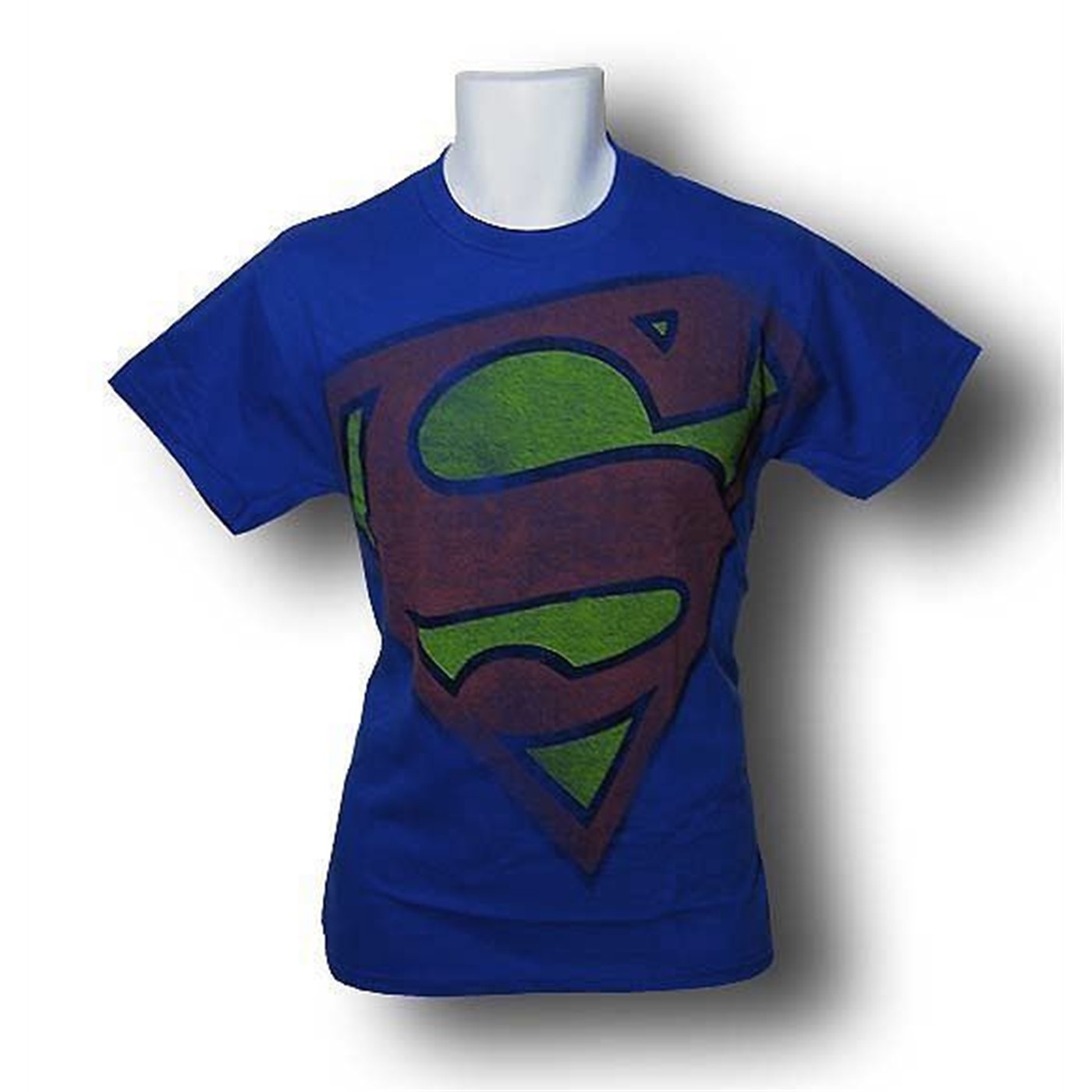 Superman Blue Big Distressed Symbol T-Shirt