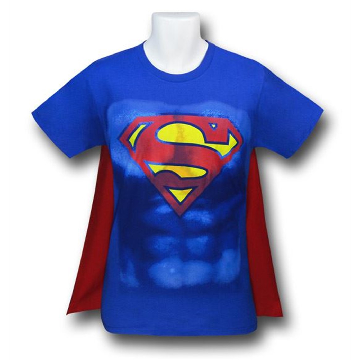 bjerg Kor morfin Superman Costume with Muscles and Cape T-Shirt