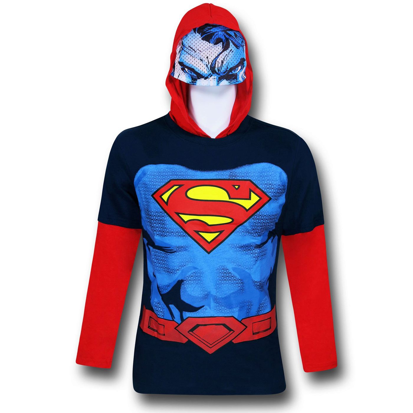 Superman Hooded Costume Kids Double-Sleeve T-Shirt