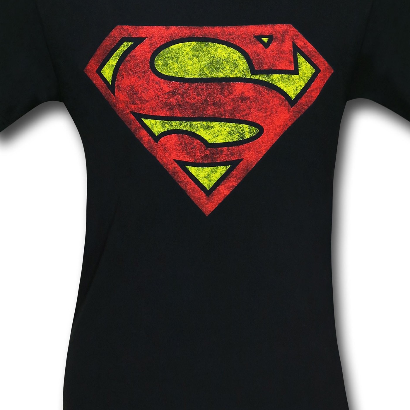 Superman Distressed Black Wash T-Shirt