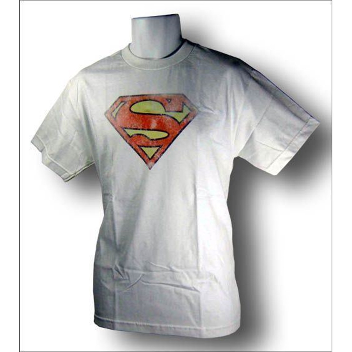 Superman White Distressed Symbol T-Shirt