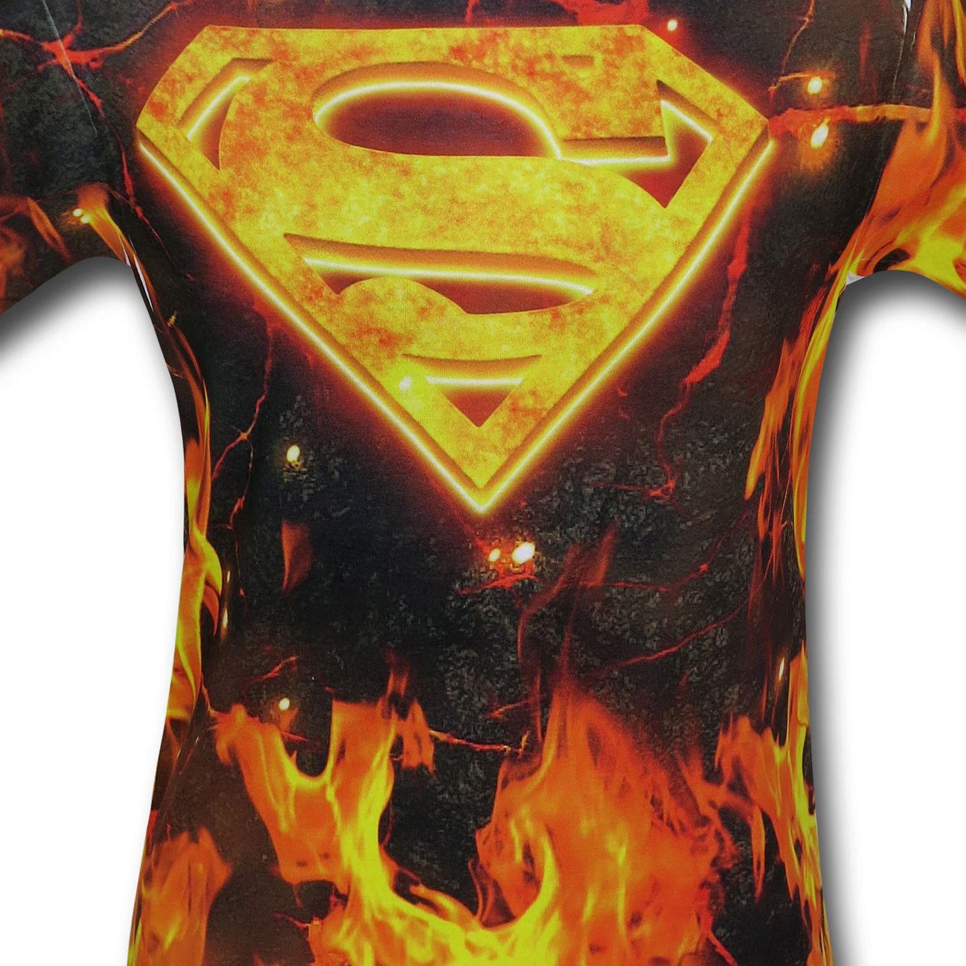 Superman Flaming Symbol Sublimated T-Shirt