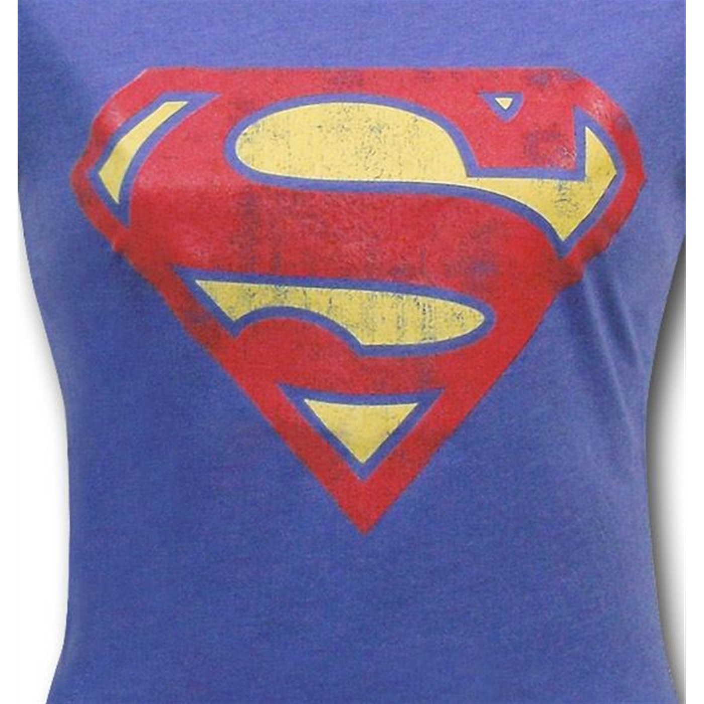 Supergirl Eroded Symbol Juniors Blue T-Shirt