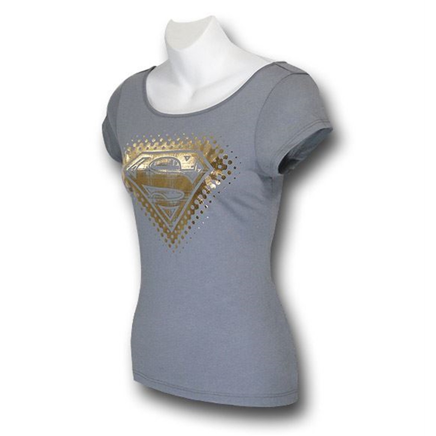 Supergirl Gold Symbol Juniors Scoop-Neck T-Shirt
