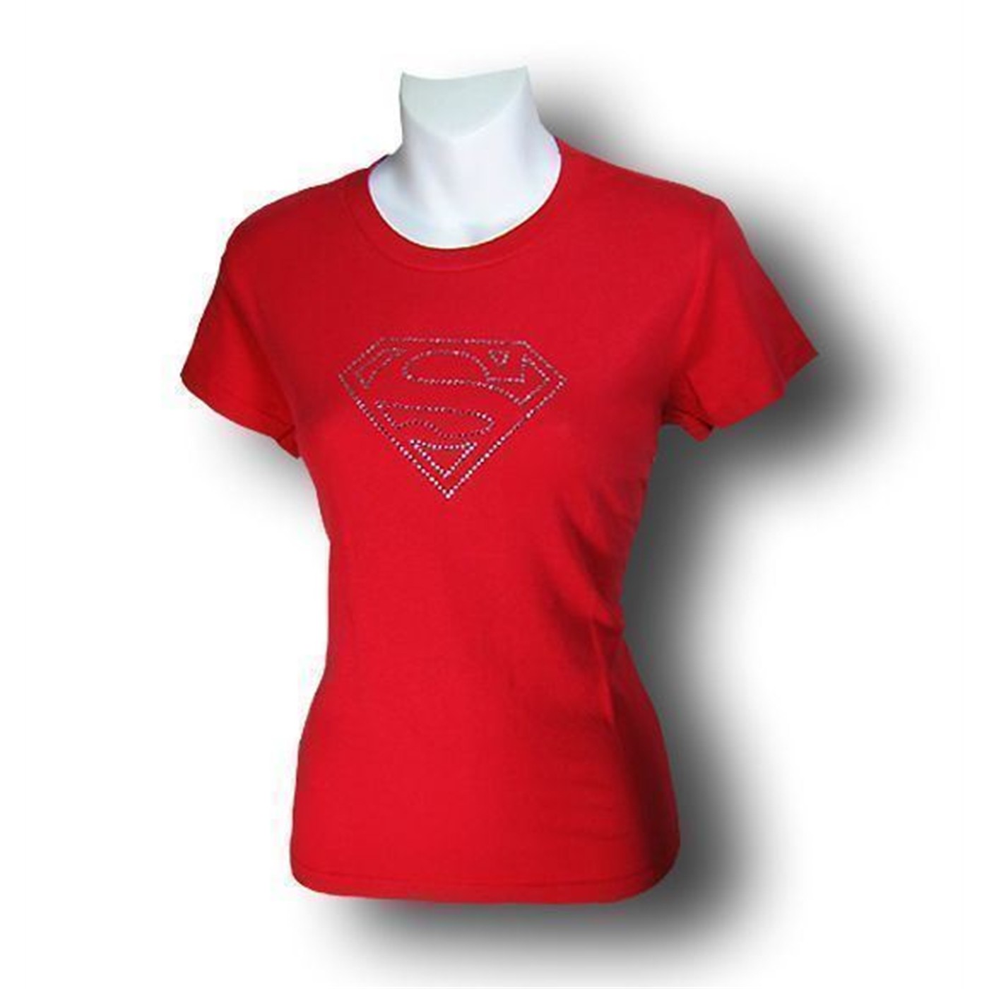 Supergirl Crystal Studded Red T-Shirt