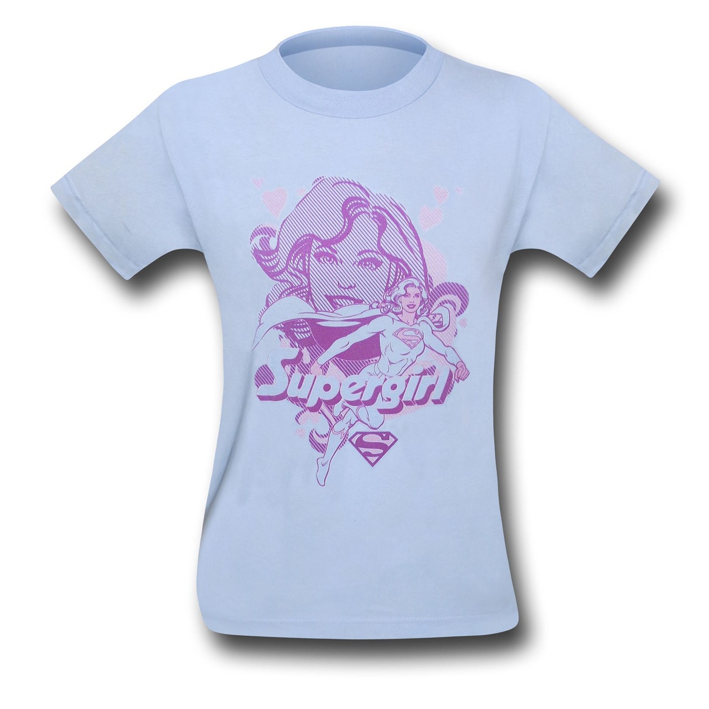 Supergirl Pink on Blue Kids T-Shirt
