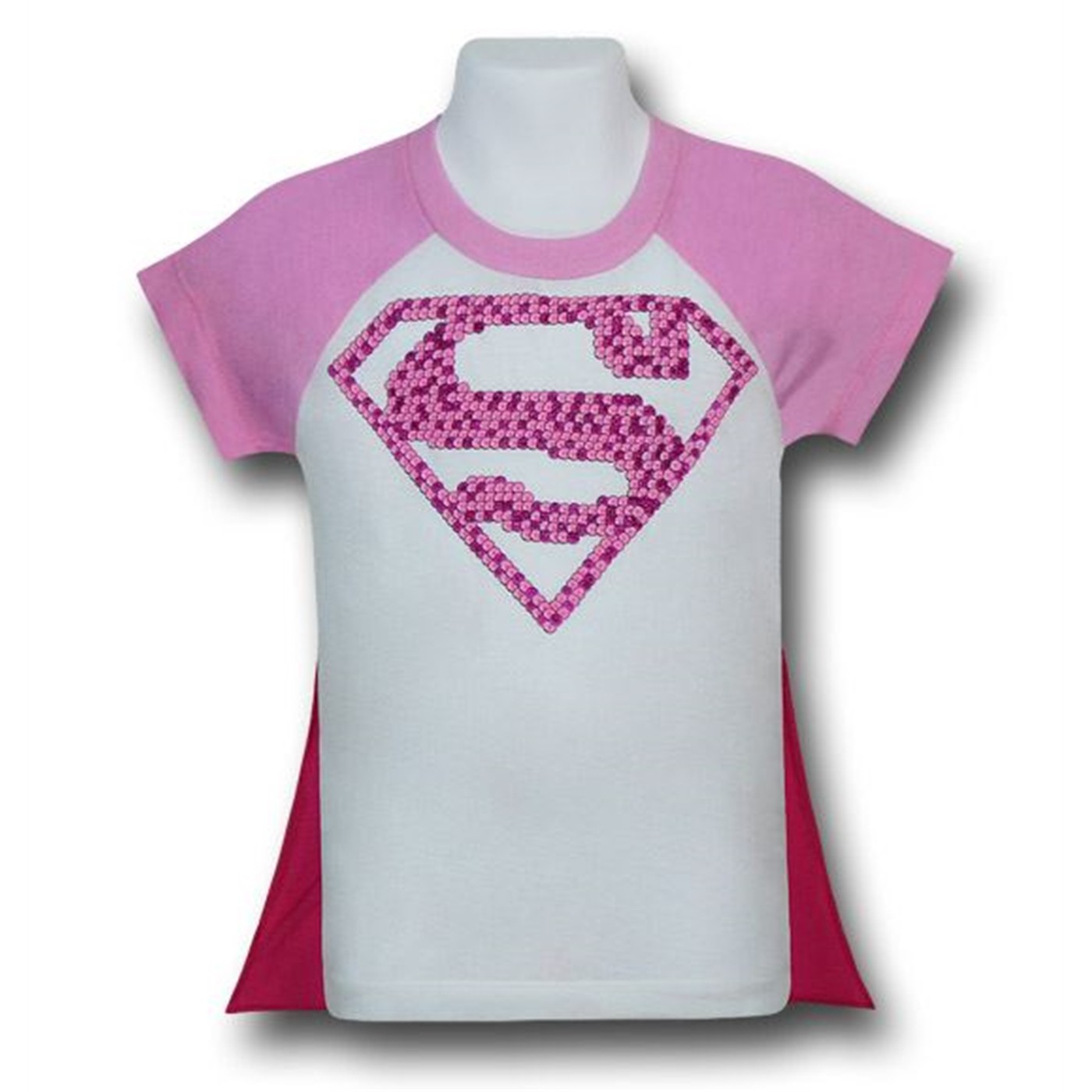 Supergirl Kids Sugar Glitter Caped T-Shirt