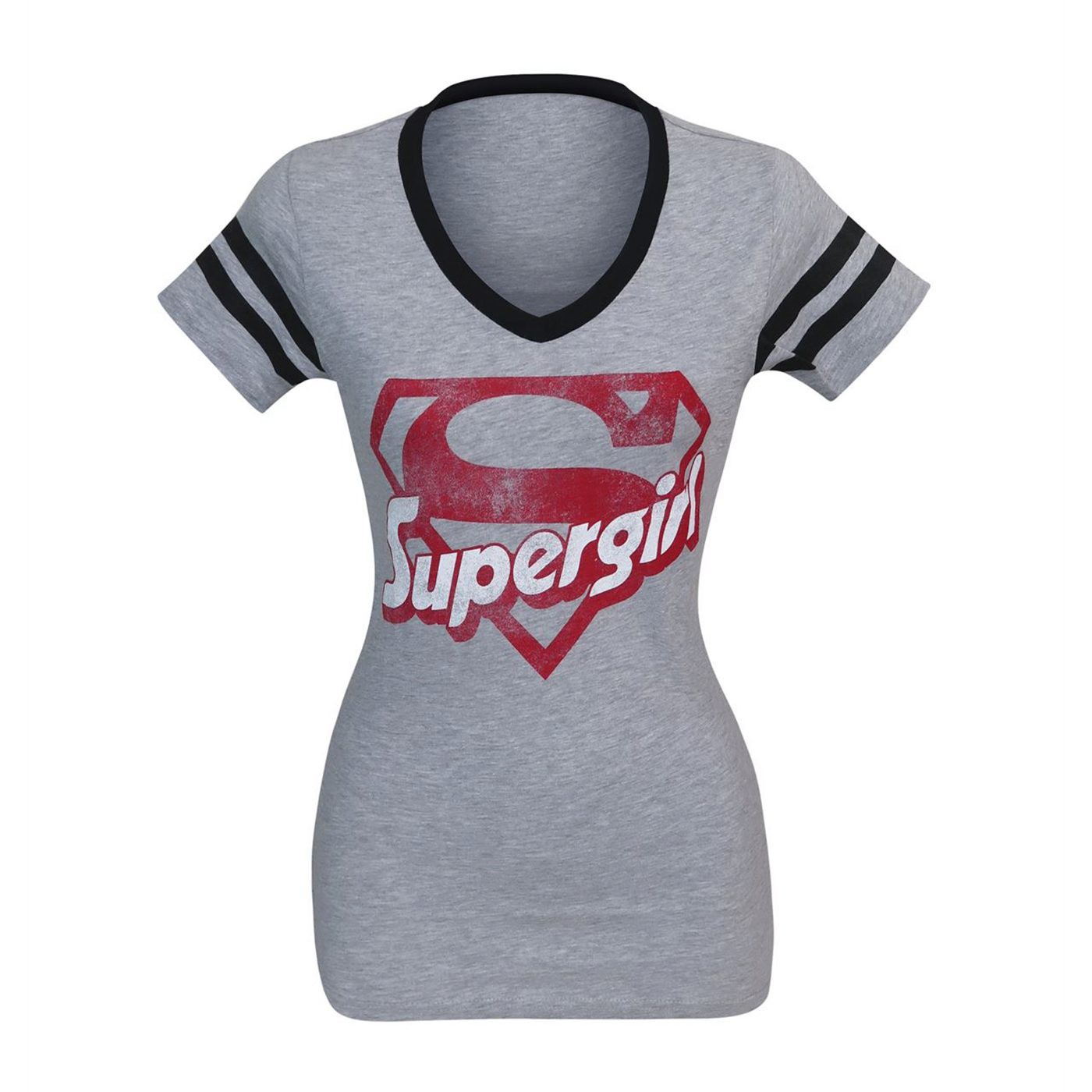 Supergirl Logo Women's Varsity V-Neck T-Shirt