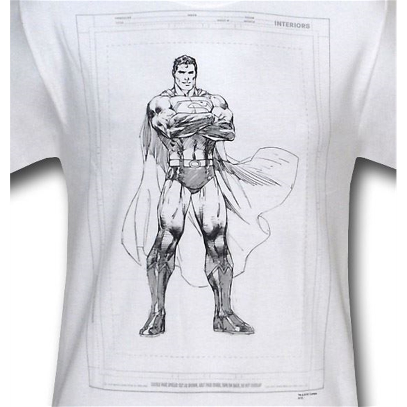 Superman Jim Lee Raw Sketch T-Shirt